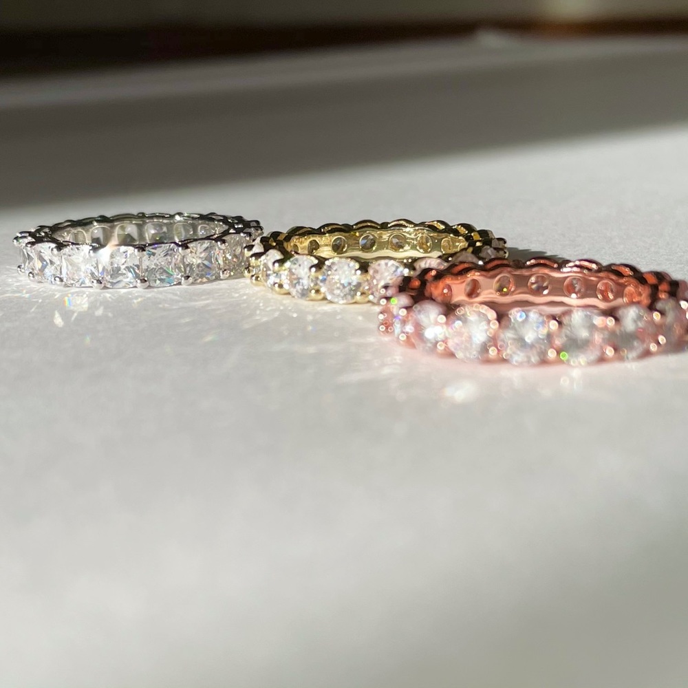 Waterproof & Tarnish Proof Rose Gold Diamond Ring - Picture 7 of 10